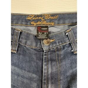 Lions Crest by English Laundry Mens 34x30 Straight Leg Dark Wash Jeans MC0042